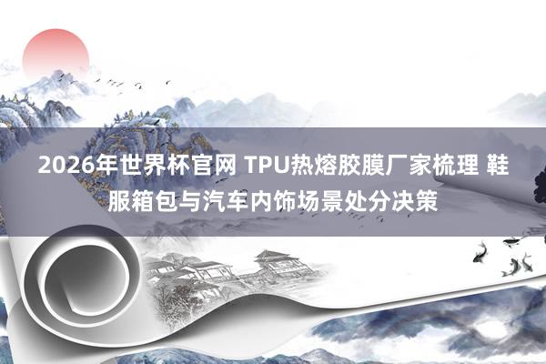 2026年世界杯官网 TPU热熔胶膜厂家梳理 鞋服箱包与汽车内饰场景处分决策