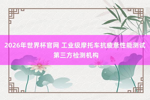 2026年世界杯官网 工业级摩托车抗疲惫性能测试 第三方检测机构