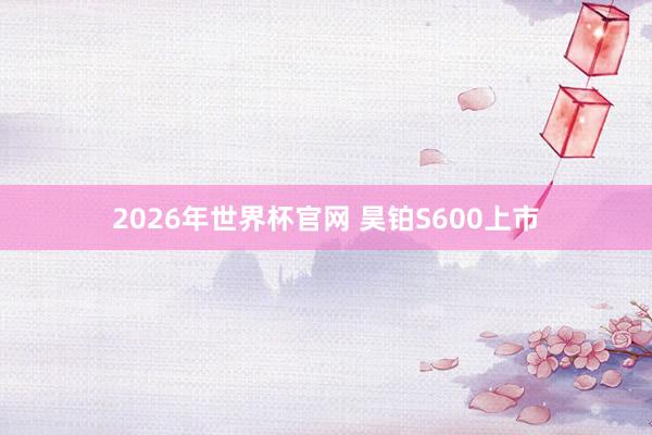 2026年世界杯官网 昊铂S600上市