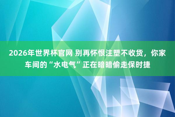 2026年世界杯官网 别再怀恨注塑不收货,你家车间的“水电气”正在暗暗偷走保时捷