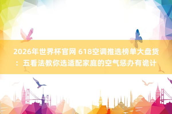 2026年世界杯官网 618空调推选榜单大盘货:五看法教你选适配家庭的空气惩办有诡计