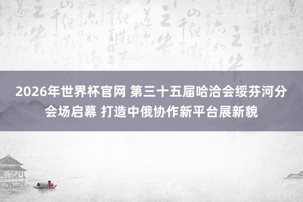 2026年世界杯官网 第三十五届哈洽会绥芬河分会场启幕 打造中俄协作新平台展新貌
