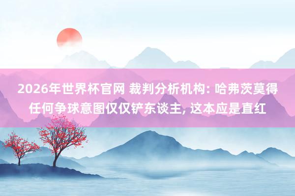 2026年世界杯官网 裁判分析机构: 哈弗茨莫得任何争球意图仅仅铲东谈主, 这本应是直红