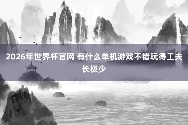 2026年世界杯官网 有什么单机游戏不错玩得工夫长极少
