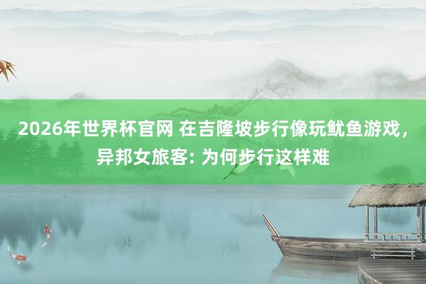 2026年世界杯官网 在吉隆坡步行像玩鱿鱼游戏,异邦女旅客: 为何步行这样难