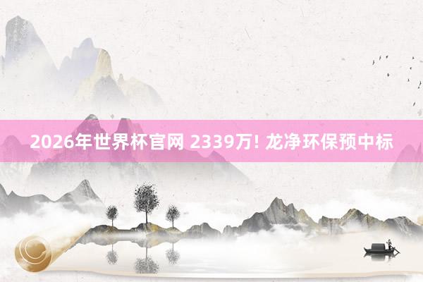 2026年世界杯官网 2339万! 龙净环保预中标