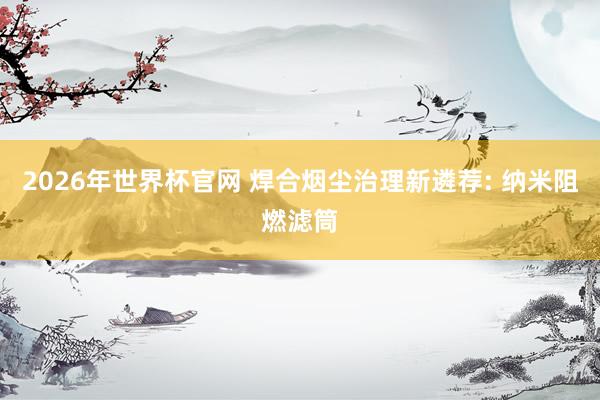 2026年世界杯官网 焊合烟尘治理新遴荐: 纳米阻燃滤筒