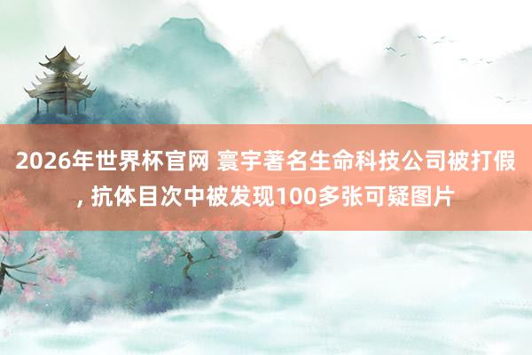 2026年世界杯官网 寰宇著名生命科技公司被打假, 抗体目次中被发现100多张可疑图片