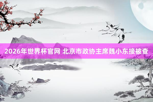 2026年世界杯官网 北京市政协主席魏小东接被查