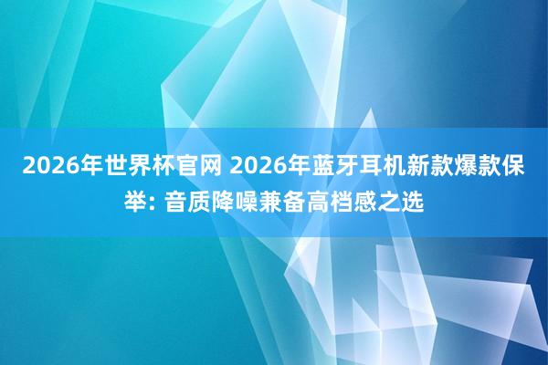 2026年世界杯官网 2026年蓝牙耳机新款爆款保举: 音质降噪兼备高档感之选