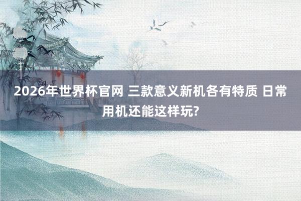 2026年世界杯官网 三款意义新机各有特质 日常用机还能这样玩?