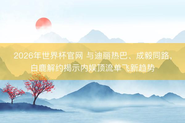 2026年世界杯官网 与迪丽热巴、成毅同路,白鹿解约揭示内娱顶流单飞新趋势