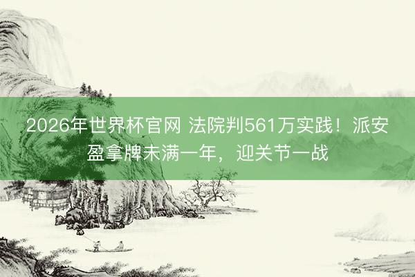 2026年世界杯官网 法院判561万实践!派安盈拿牌未满一年,迎关节一战